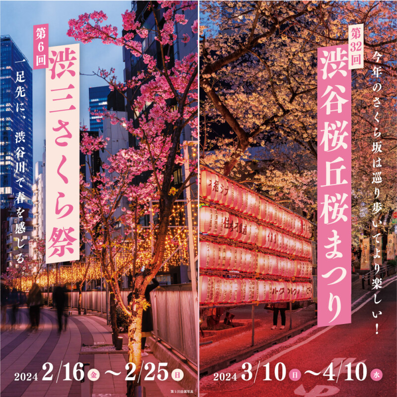 We hold "astringent juice three cherry tree festival" and "Sakuragaoka, Shibuya Sakura Festival"